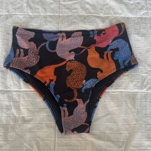 Leopard Print High-Waisted Bikini Bottom